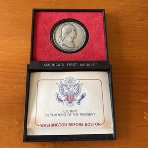 Washington Before Boston - America's First Medals US Mint Pewter Coin In Case